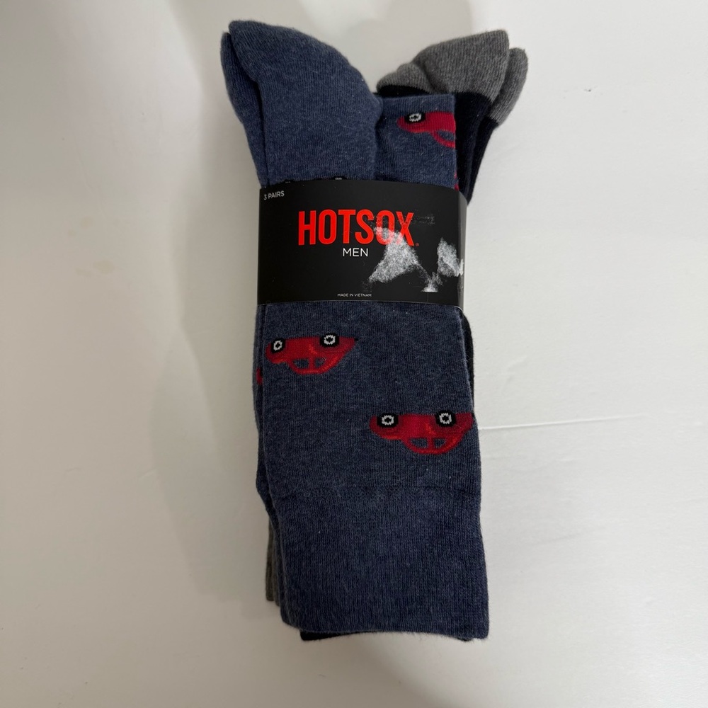 Hot Sox Men’s Blue and Gray Casual 3 pack Socks